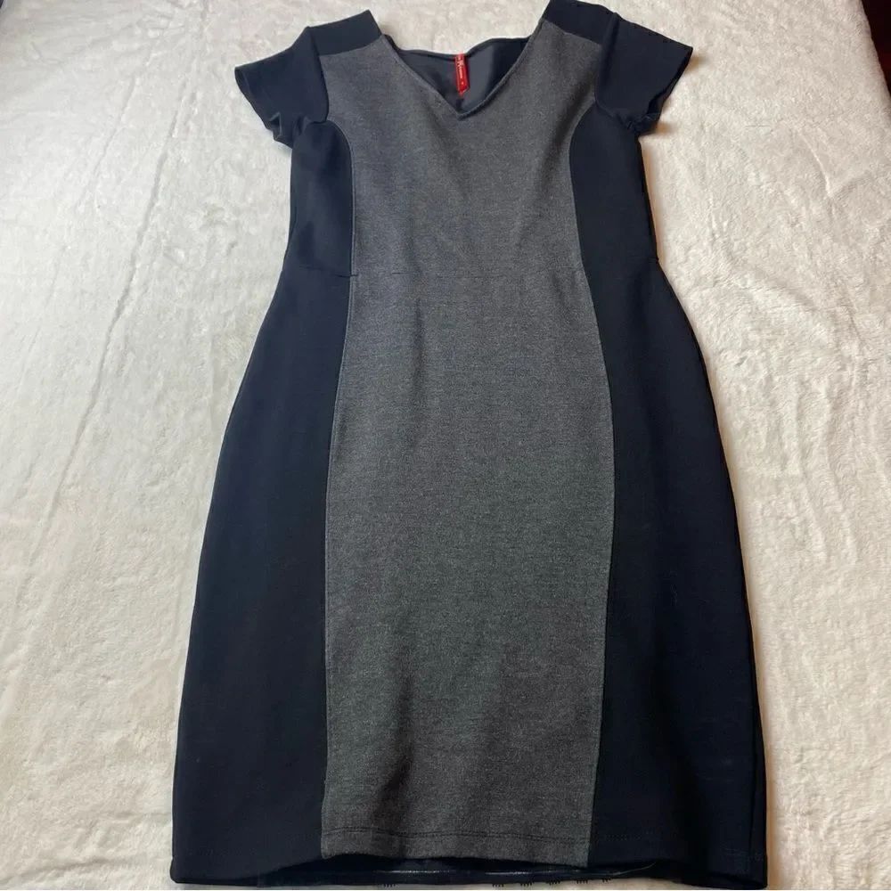 Ruby Ribbon Rita Panel Dress Gray and Black Body Shaping Dress Size Small